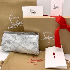 Christian Louboutin Palmette Clutch Small Dentelle